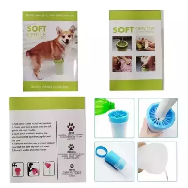 1 vaso limpia patas silicón portable  3