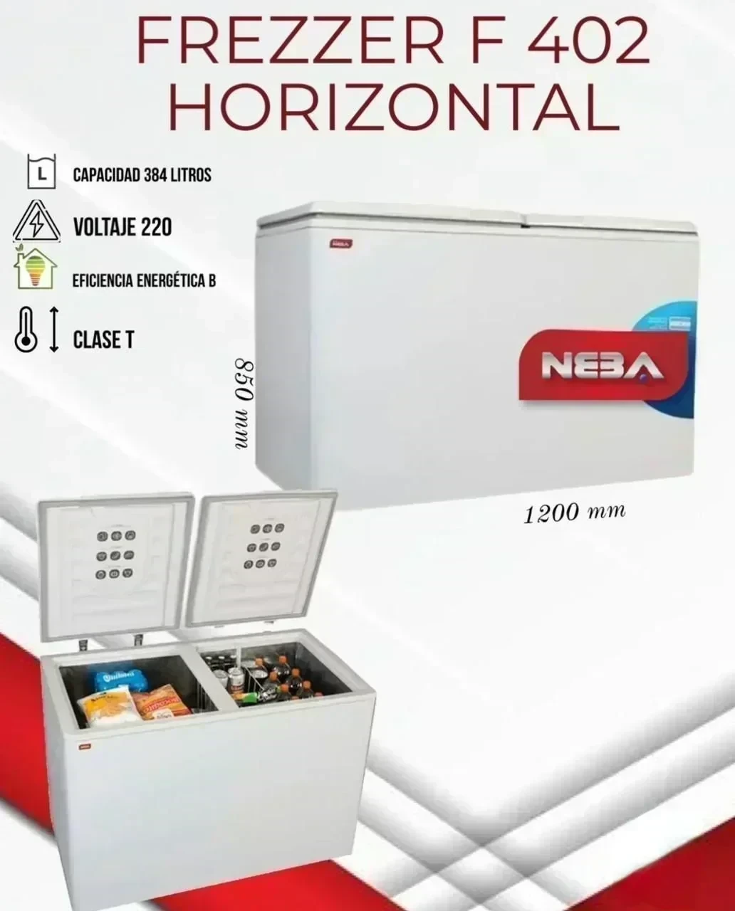 FREEZER NEBA 384L DOBLE TAPA HORIZONTAL 2