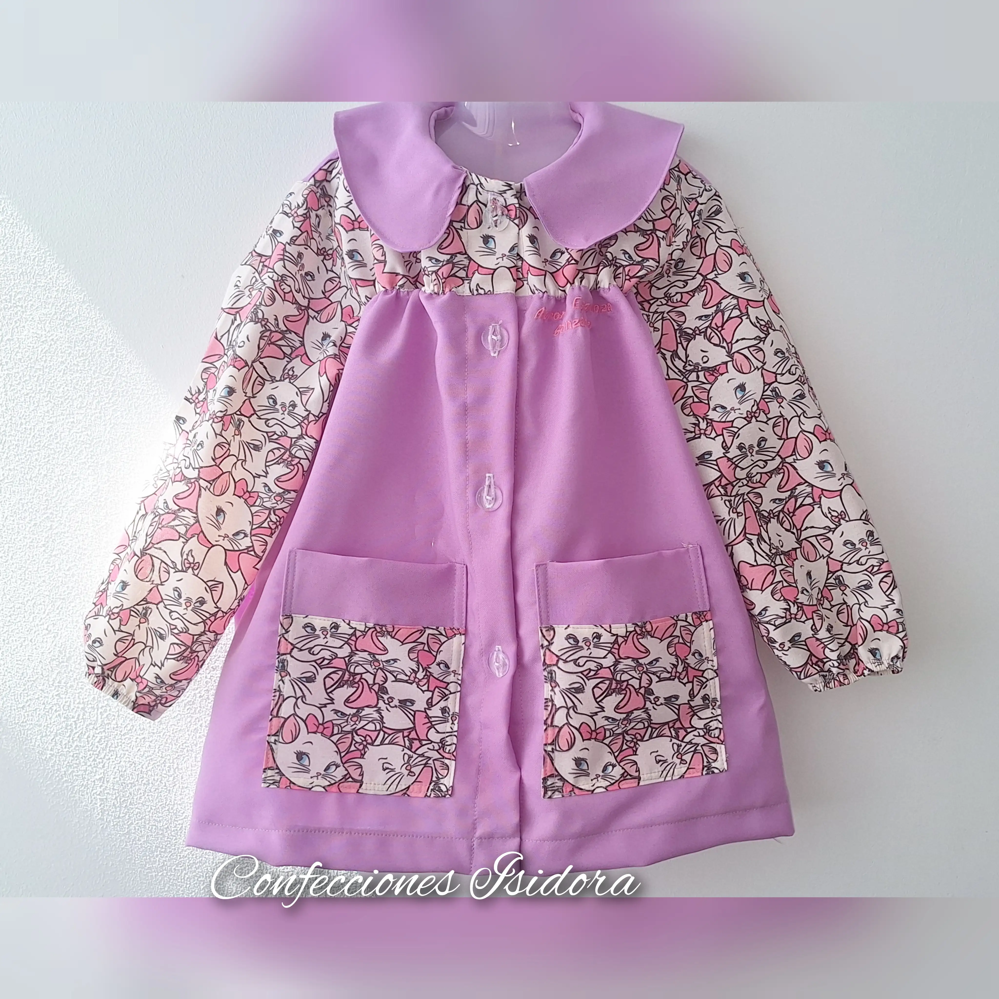 Delantal con fruncido, Lila 