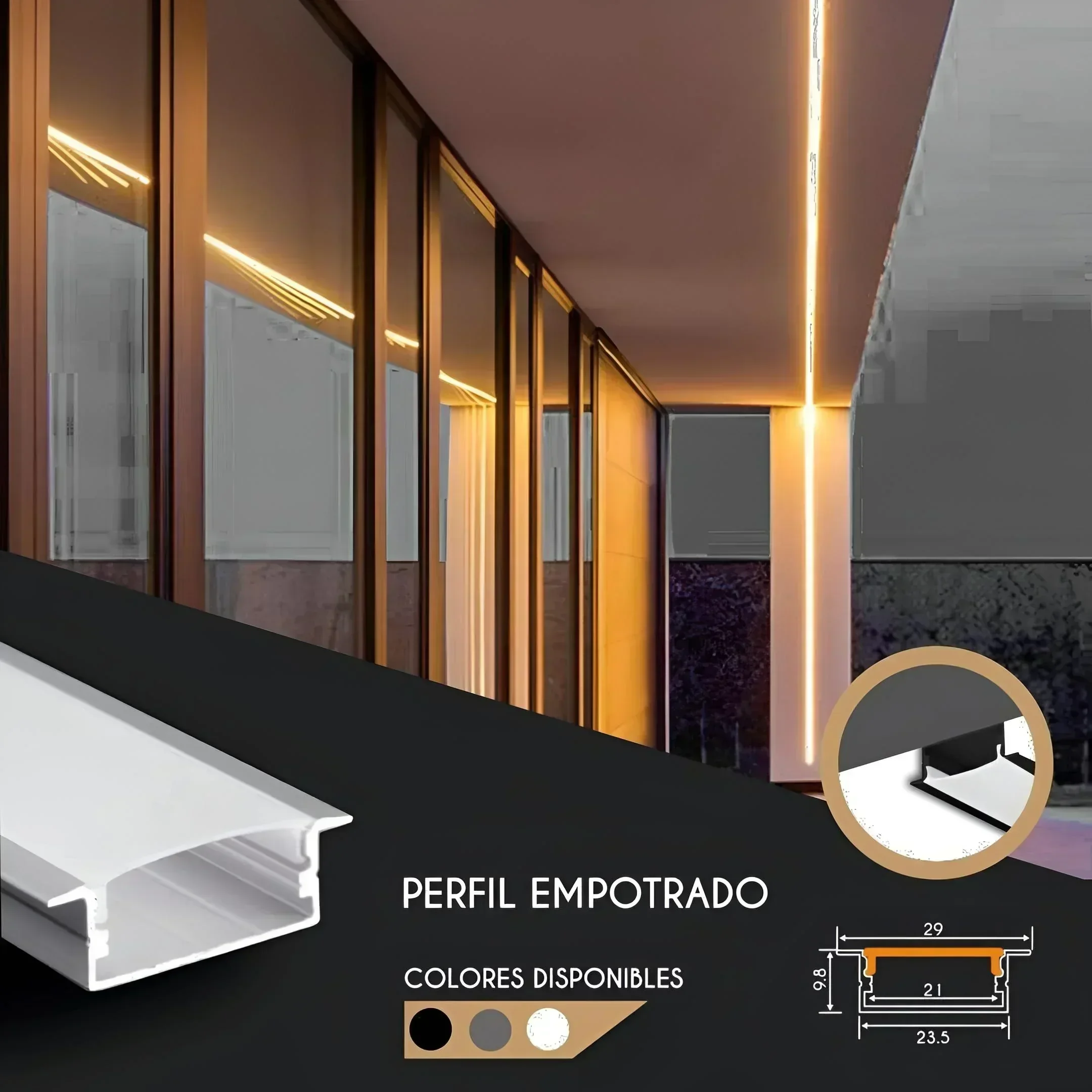 PERFIL ALUMINIO DELTA 3MTS 