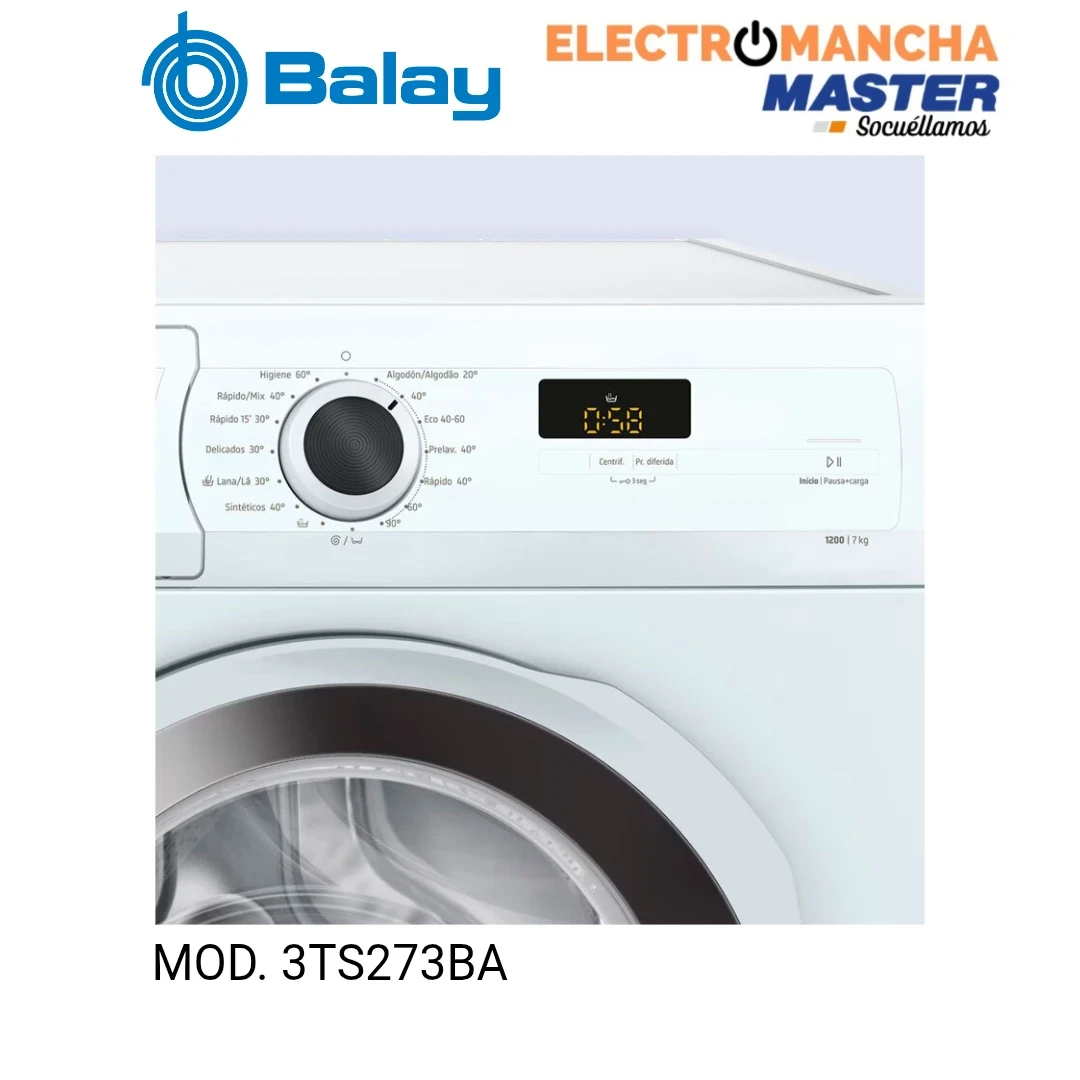 LAVADORA BALAY 3TS273BA 7 KG. 1200 RPM. CLASE A 2