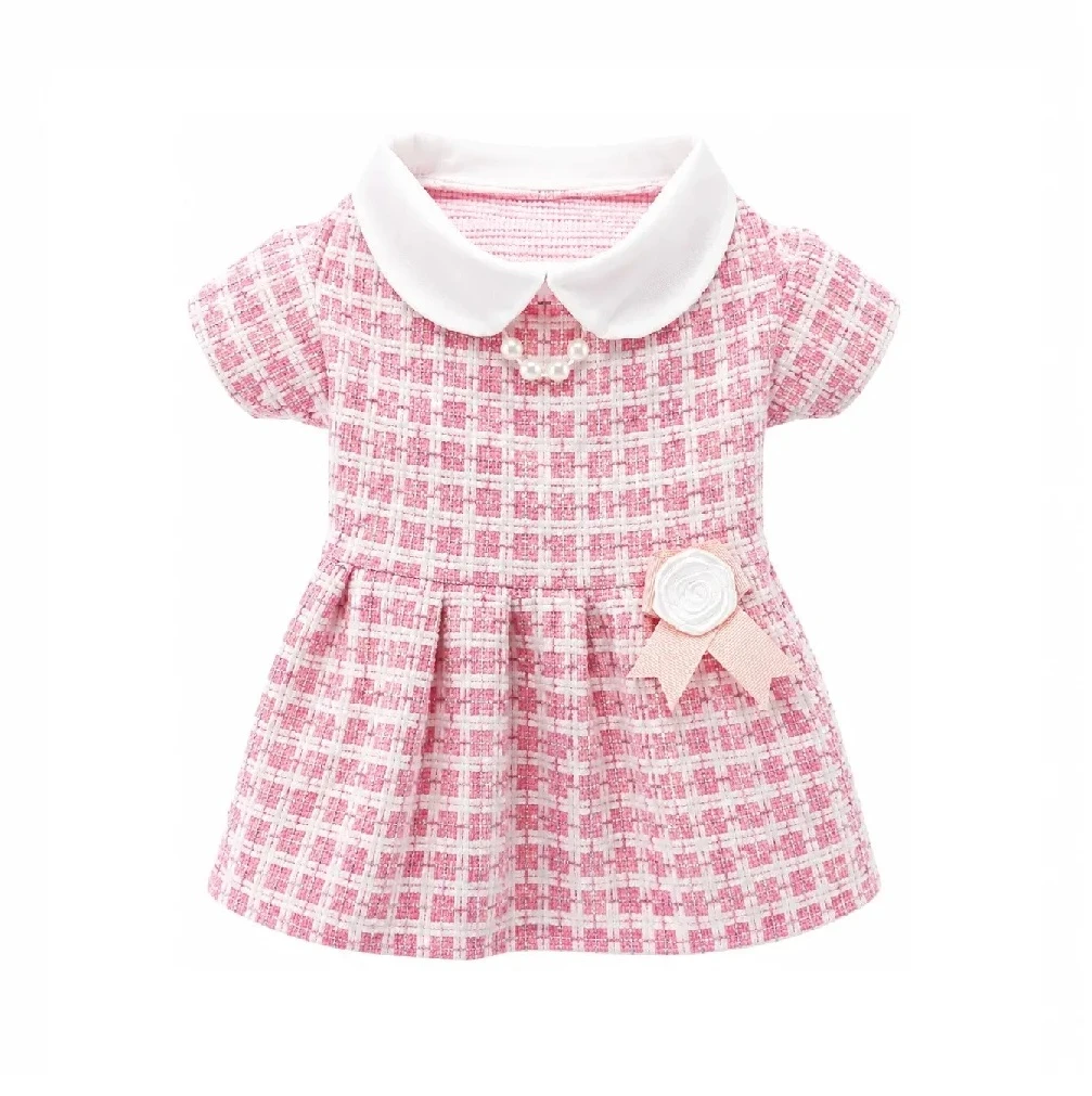 Vestido Sofia con perlas rosado 