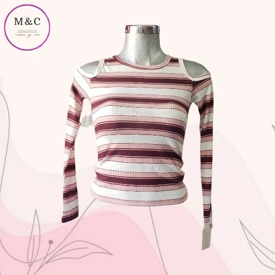 Blusa Talla Mediana hombros descubiertos manga larga 3