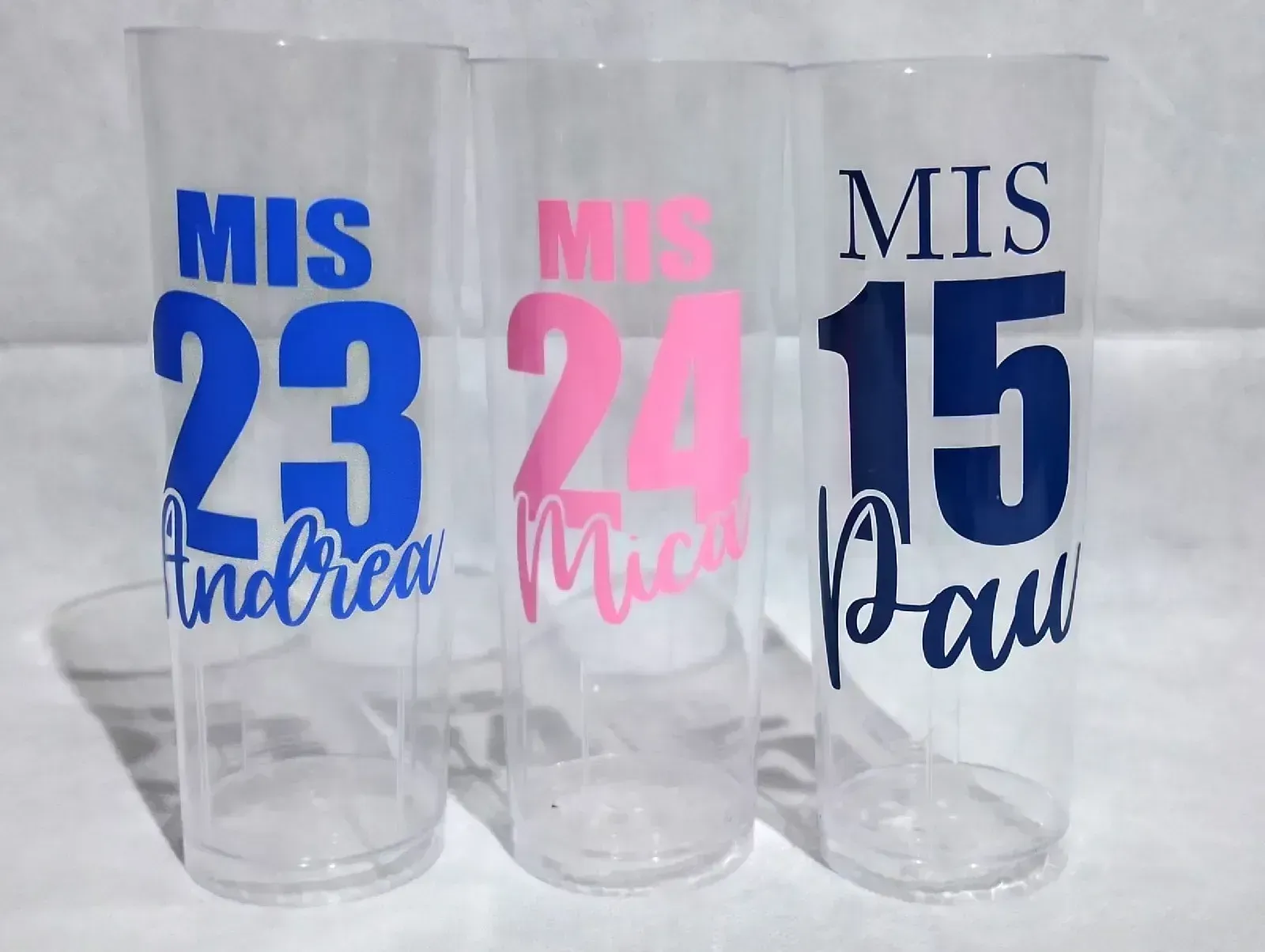 Vaso transparente con diseño pack por 20