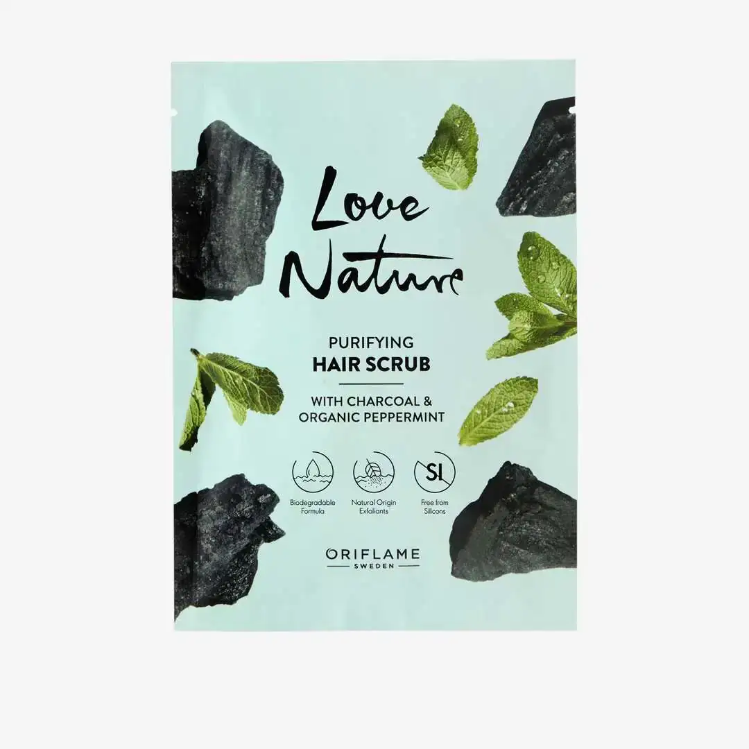 Exfoliante Capilar Purificante con Carbón Vegetal y Menta Orgánicos Love Nature