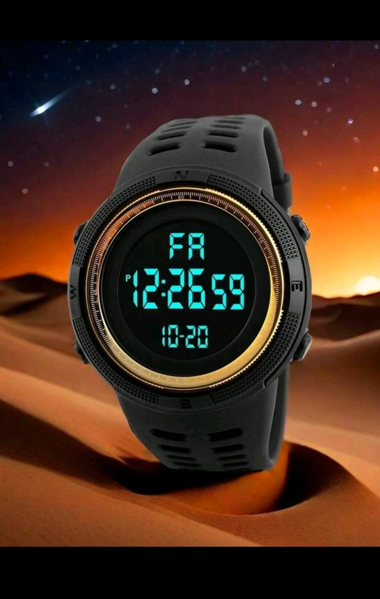 Reloj Digital Deportivo para Caballero - Reloj de Pulsera Táctico Militar con Retroiluminación EL, Alarma, Cronómetro y Calendario