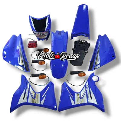PL XTZ 125 Kit de plasticos AZUL China IMUNI189 OKLCareta / Guardabarro / aletas tanque / pastas laterales / cola / guardabarro trasero / direccionales / stop / farola