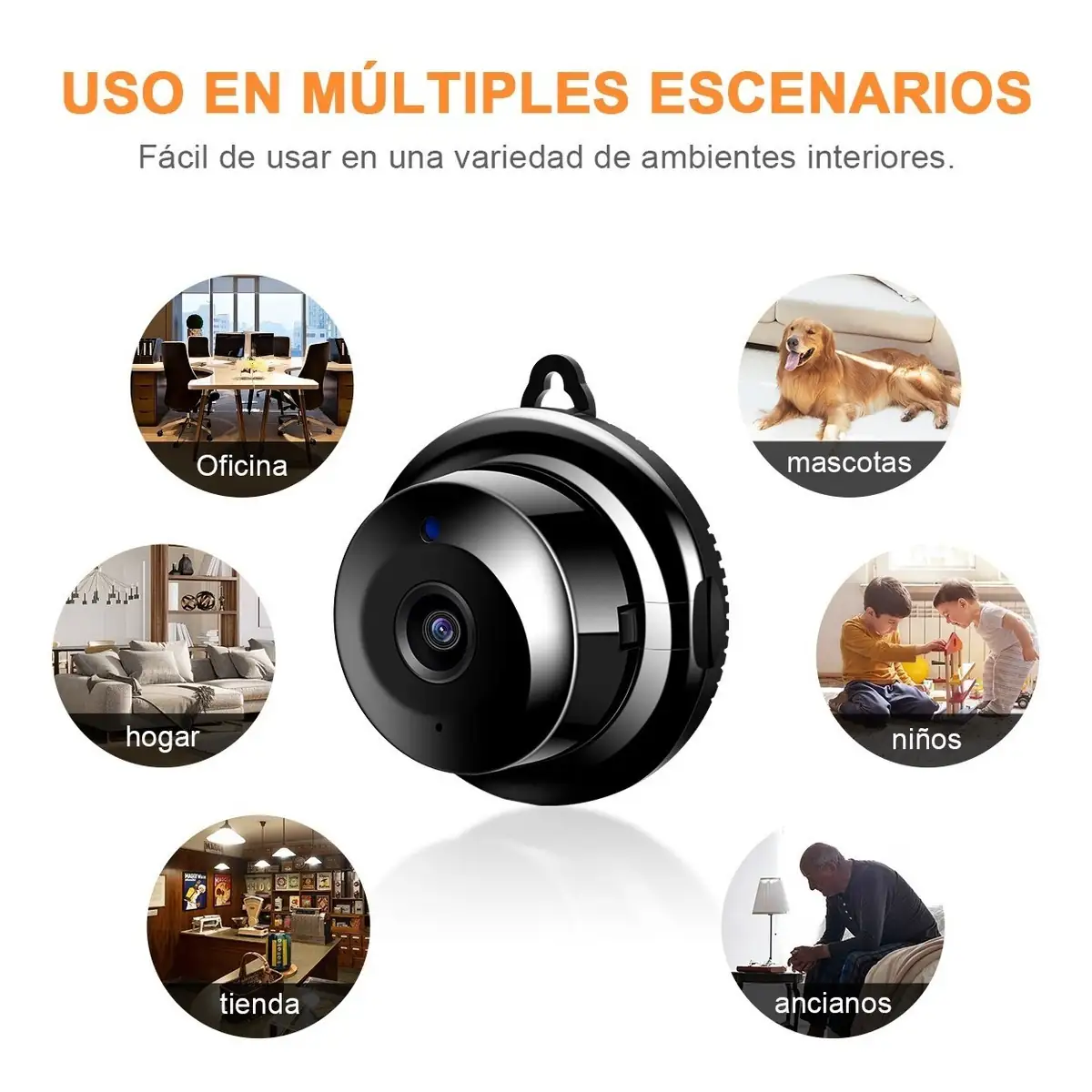 Mini Camara Redonda Wifi Con Visión Nocturna Y Resolución HD 1080P 4