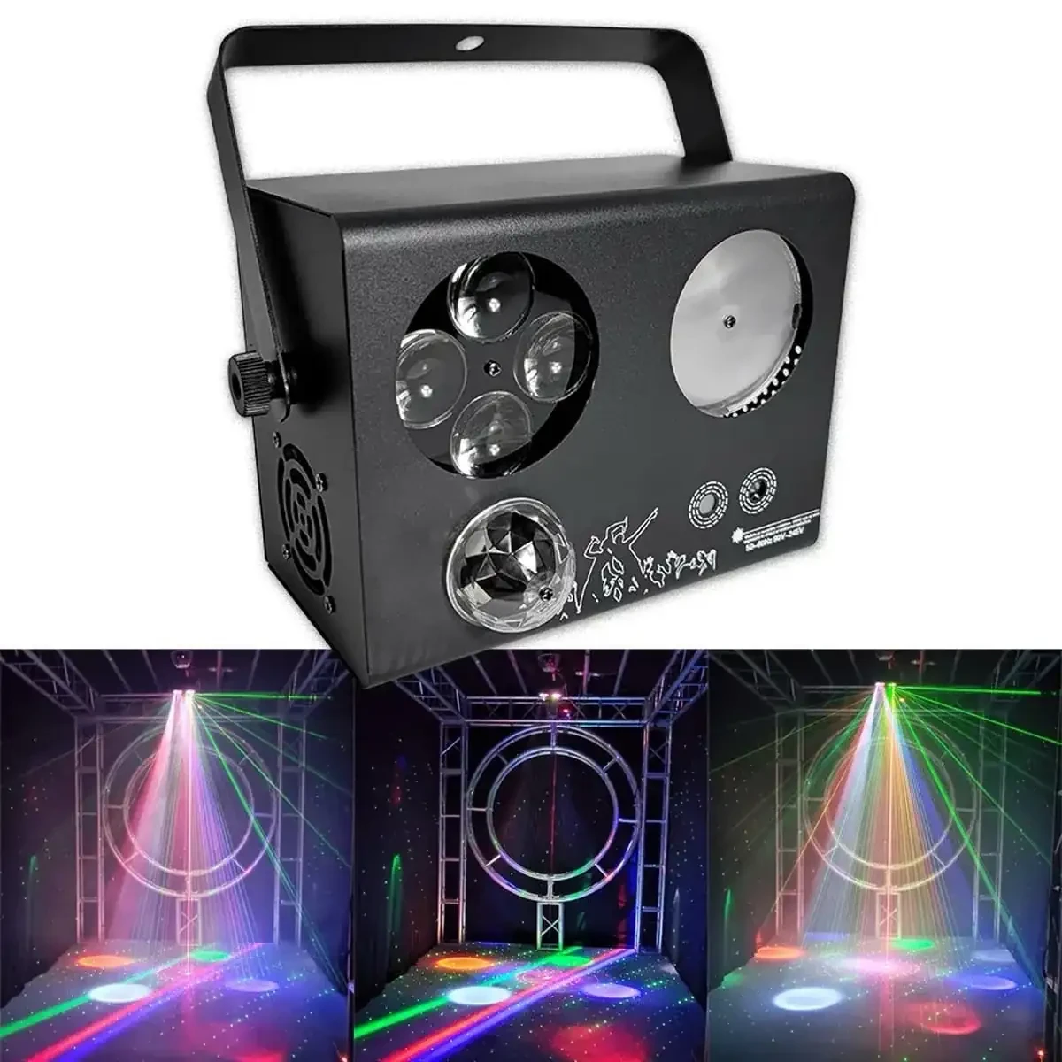 Ilumina tus fiestas y eventos con el proyector. Este equipo de alta calidad es perfecto para crear un ambiente festivo y animado, con coloridos efectos de iluminación y patrones dinámicos. es compacto y fácil de instalar en cualquier espacio. Su diseño moderno y elegante se adapta a cualquier decoración, por lo que es un valioso complemento para cualquier evento o fiesta. Este proyector ofrece una variedad de efectos de iluminación, que incluyen rayos, holográficos, láser y bolas locas. Cada efecto se puede ajustar para que se adapte a su evento, ya sea una fiesta de cumpleaños, una boda, un concierto o una reunión de negocios. No importa qué tipo de evento esté planificando, el proyector con haz de luz garantizará que sea inolvidable. Consigue el tuyo hoy mismo y convierte tus fiestas en experiencias increíbles. 3