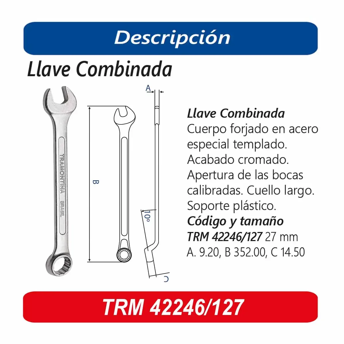 LLAVE COMBINADA TRM 27MM
