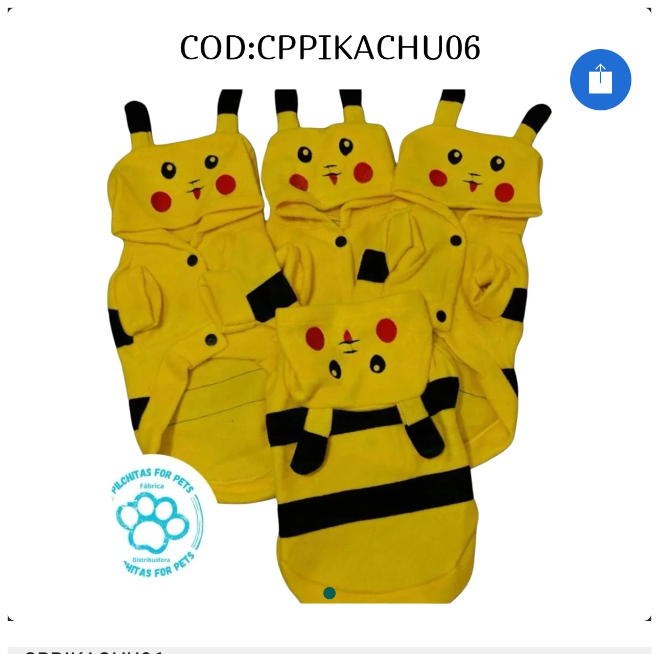 Disfraz pikachu T7