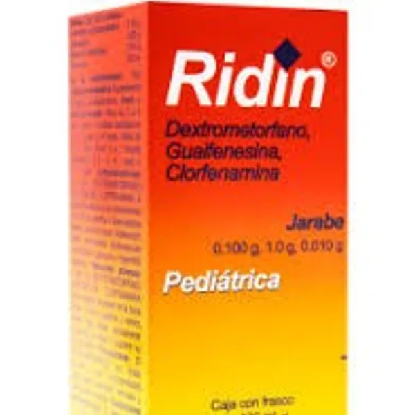 Ridin pediatrica/dextrometorfano/guaifenesina/clorfenamina-0.100g-1.0g-0.010g