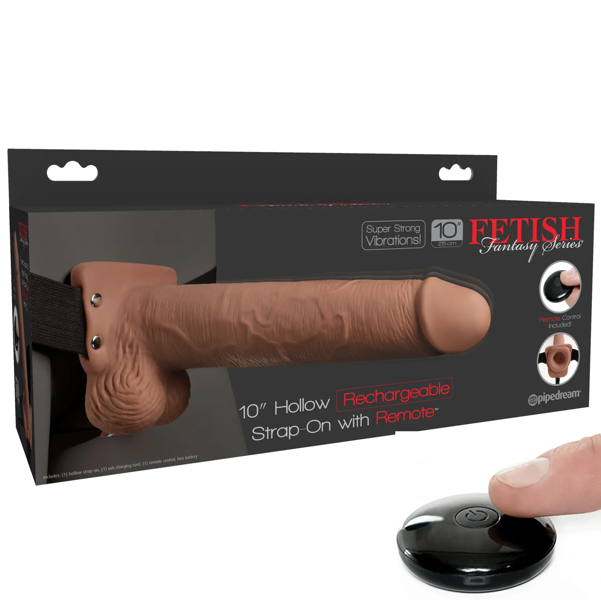 Fetish Fantasy Series 10″ Hollow strap-on- with remote