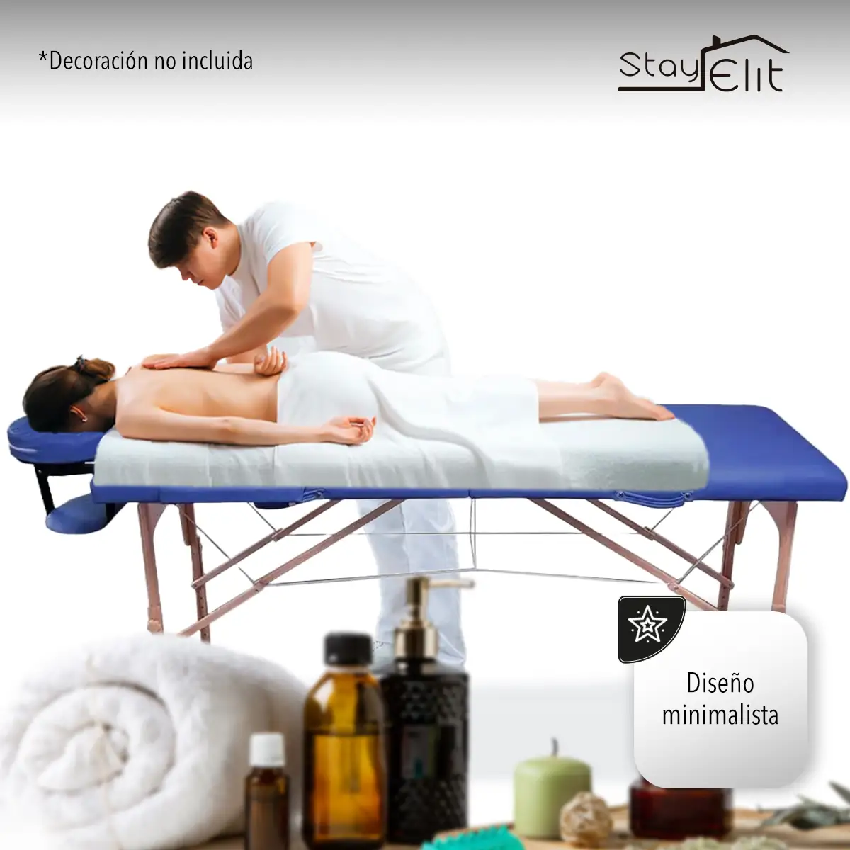 Camilla para masaje plegable, portátil y reclinable color azul Lenivé 3