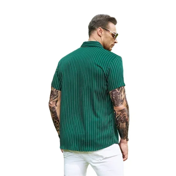 Hombres Camisa con estampado de raya 2