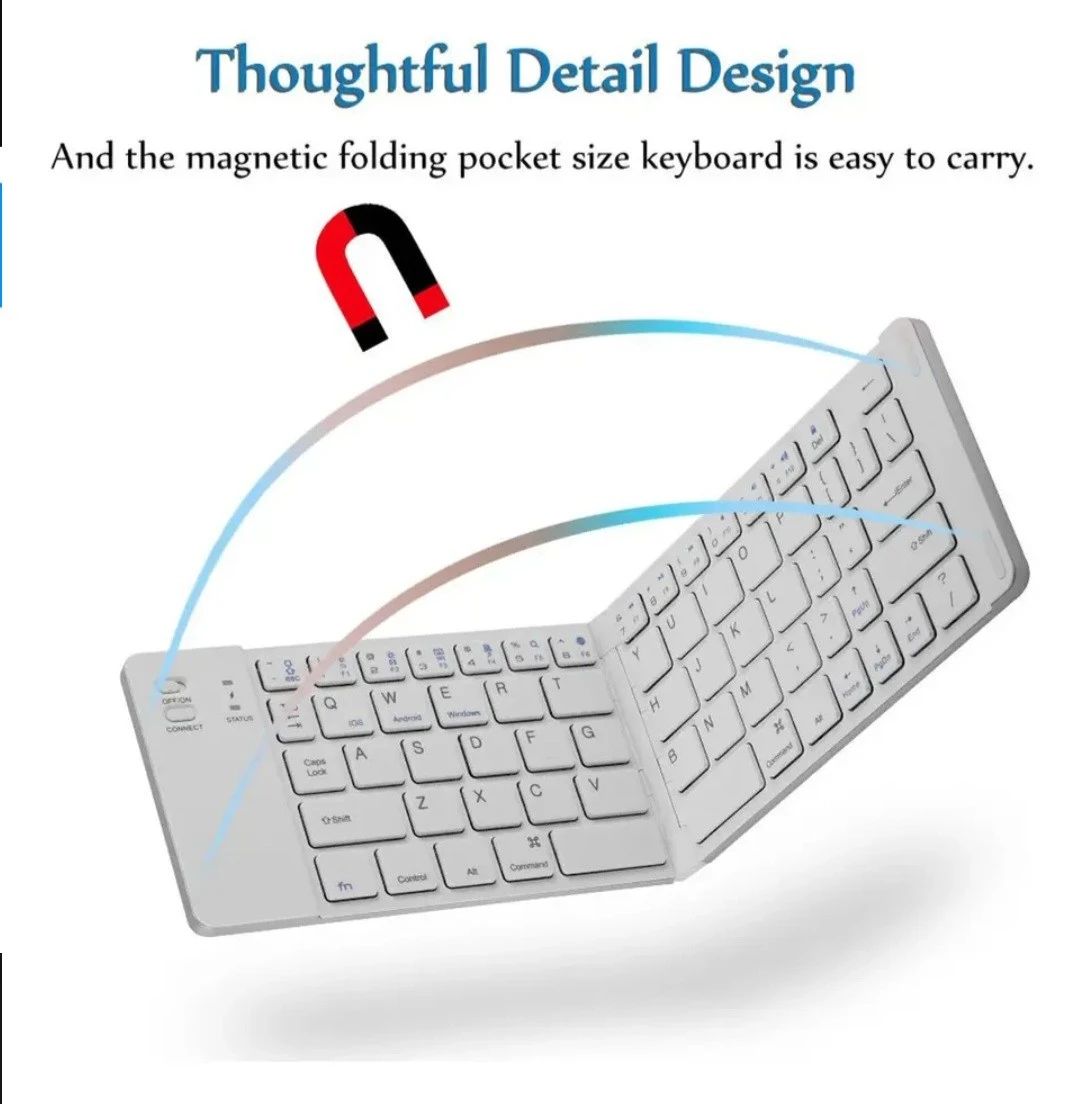 Mini Teclado Inalambricc Plegable Portatil, Bluetooth 4