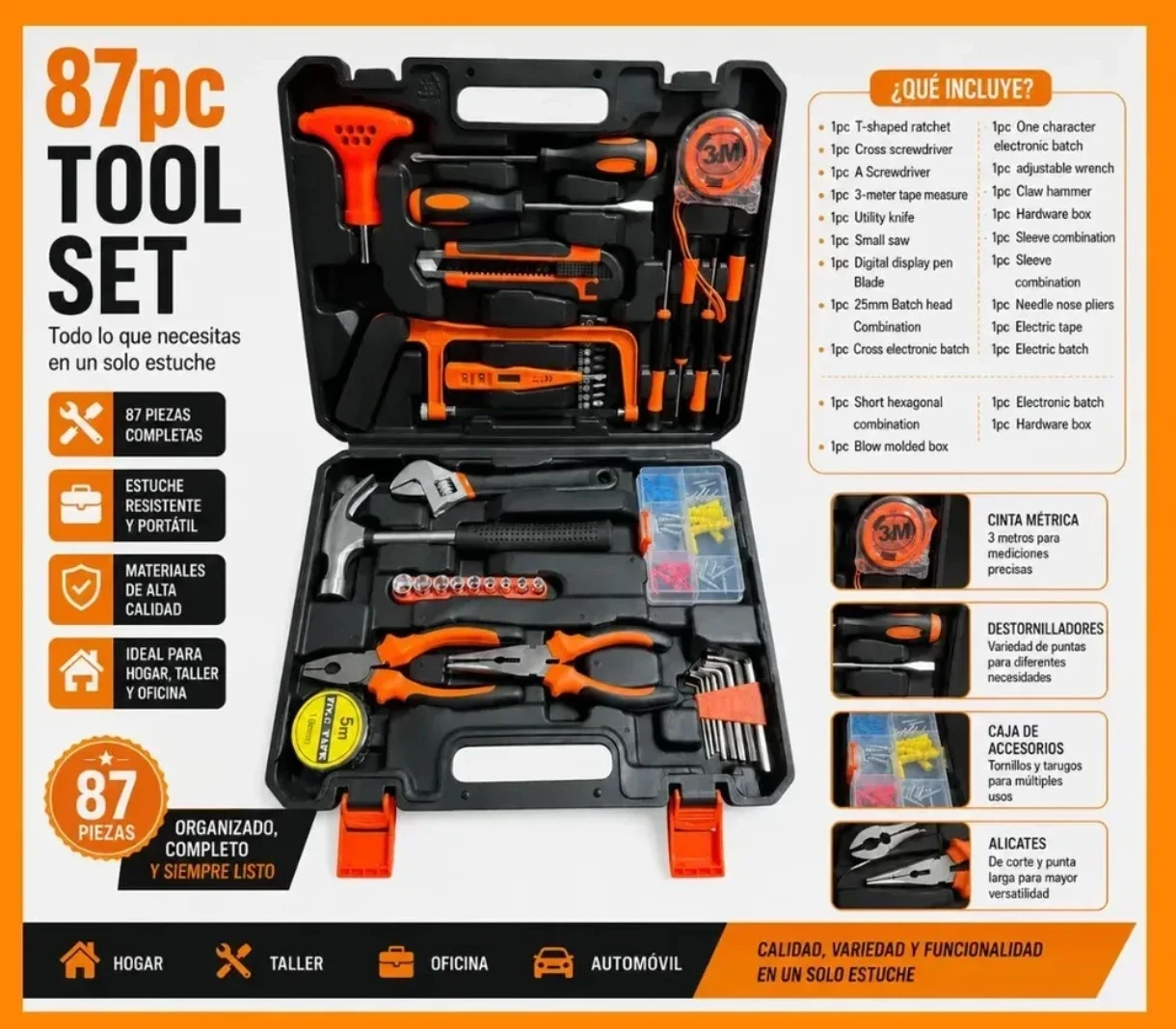 Set de herramientas 87 piezas tool set 