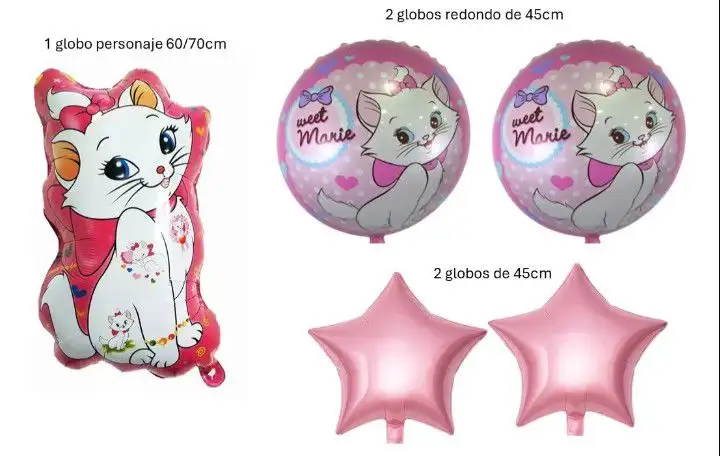 Set 5 globos Marie/ Aristogatos  2