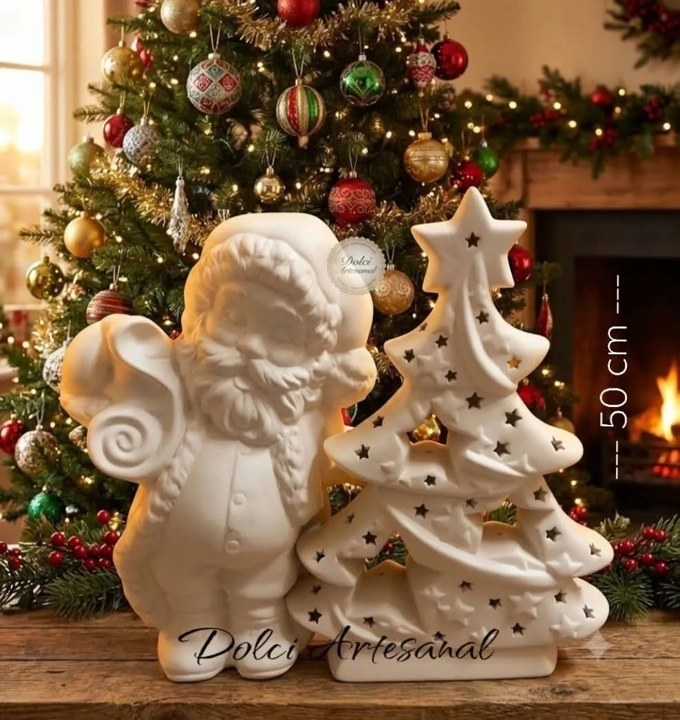 Santa con árbol de Navidad 