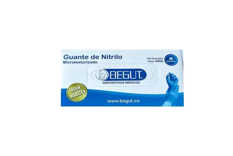 GUANTE NITRILO AZUL X 100 BEGUT