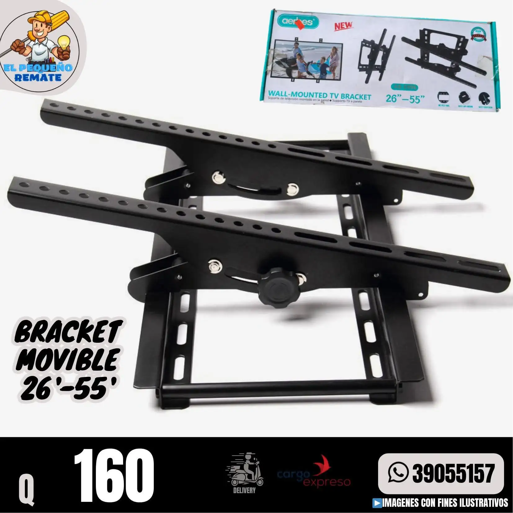 BRACKET MOVIBLE de 26" - 55" AERBES