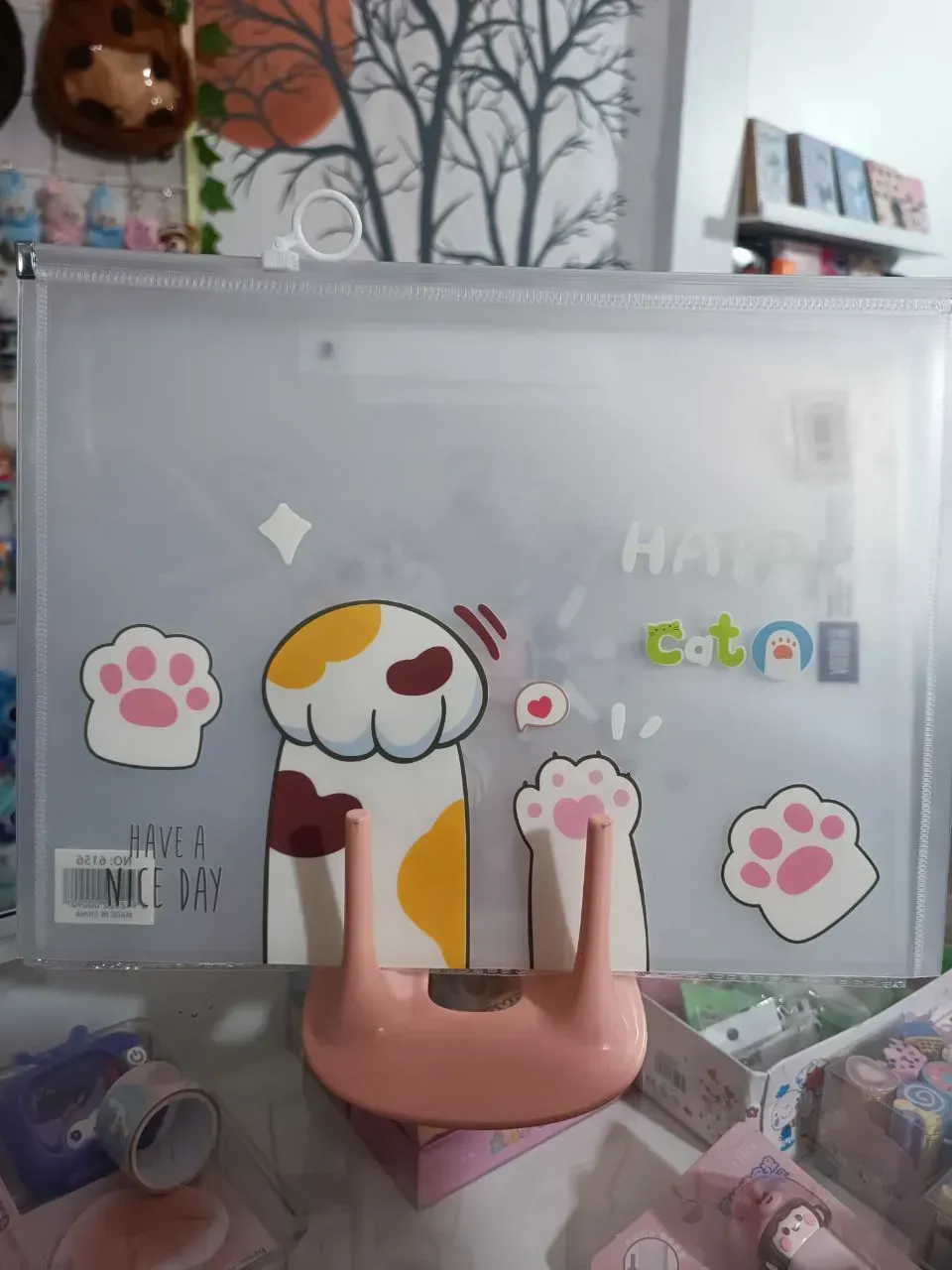Carpeta tipo sobre. PATITA GATO KAWAII 3