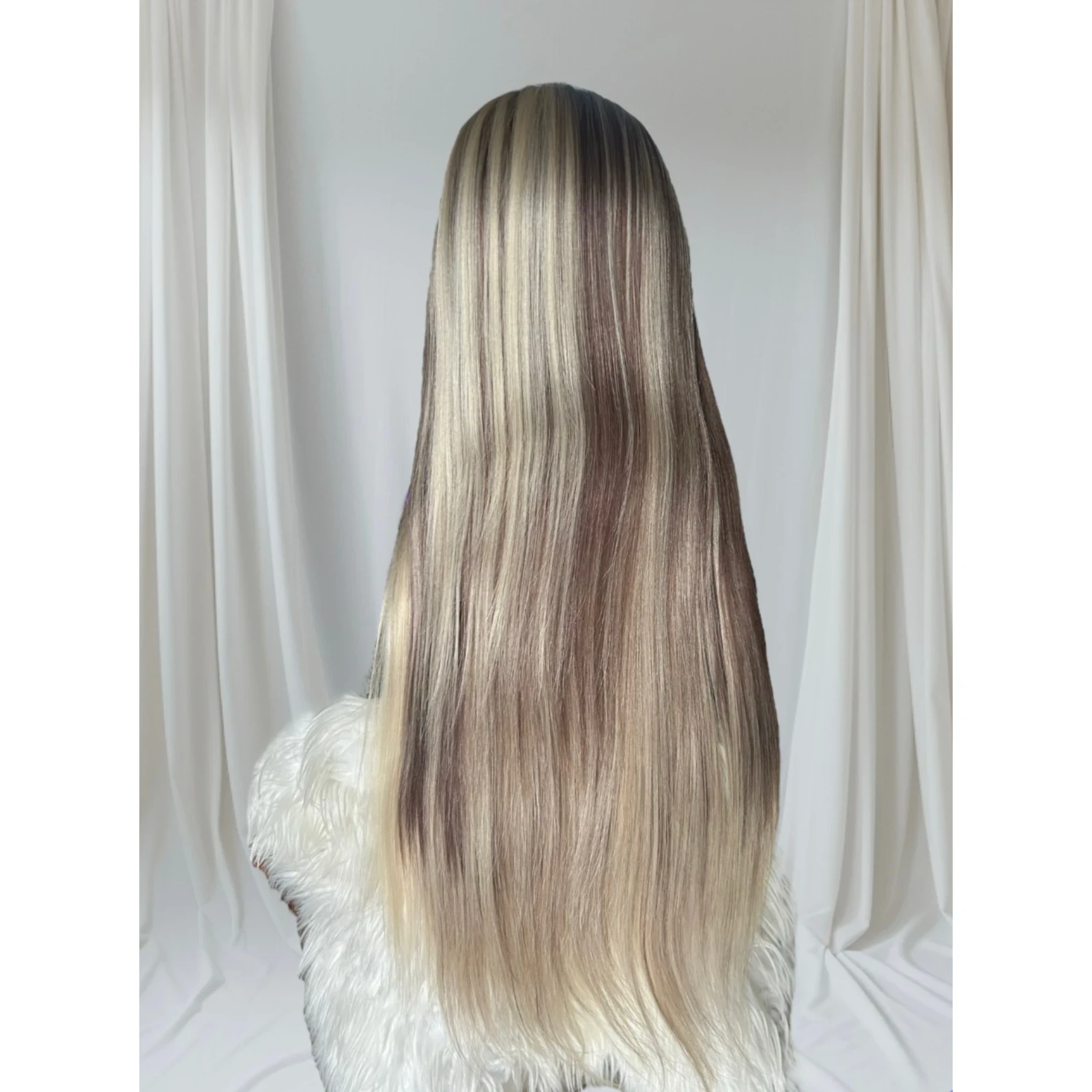 Peluca de cabello Semi Natural  fronral lace 13x4, 26 pulgada  2