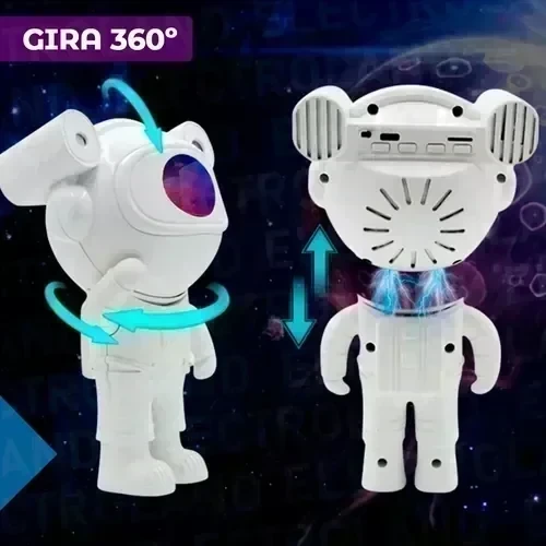 Astronauta Proyector Galaxia Estrellas Luz Parlante Control 3