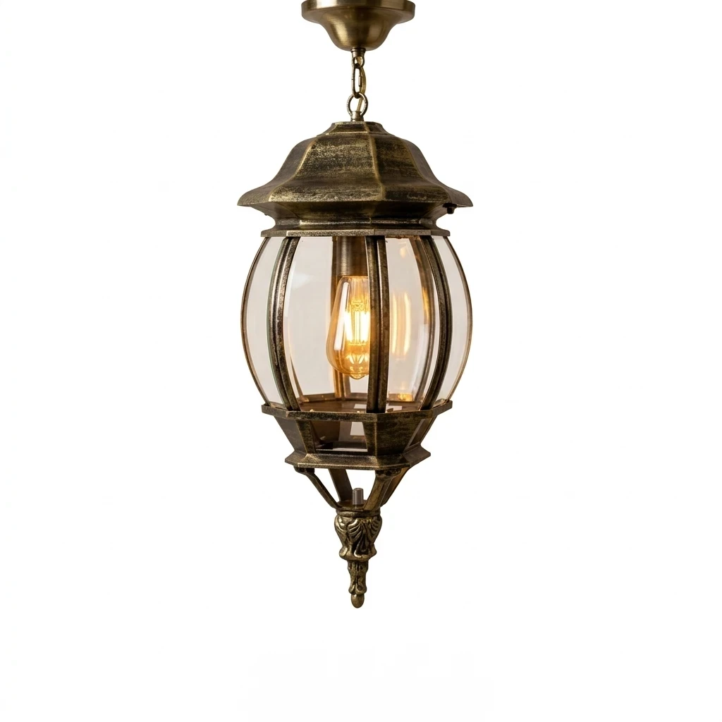 FAROL COLGANTE COLONIAL XL 1L E27 BRONCE ANTIGUO 190X600MM 3