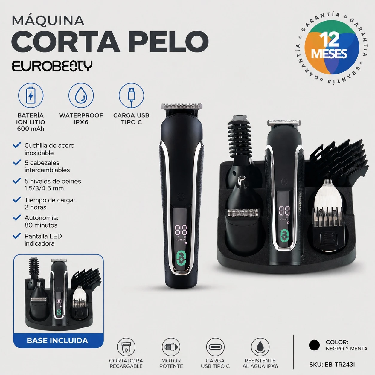 MÁQUINA CORTA PELO EUROBEAUTY- TR24313I