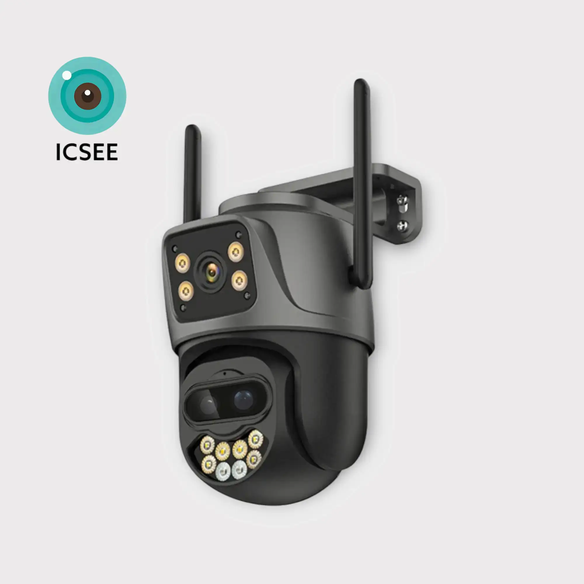 Cámara de Seguridad WiFi 10MP – Doble Lente (Fija + 360°) | Zoom 8X | IP67 | 30 Metros
