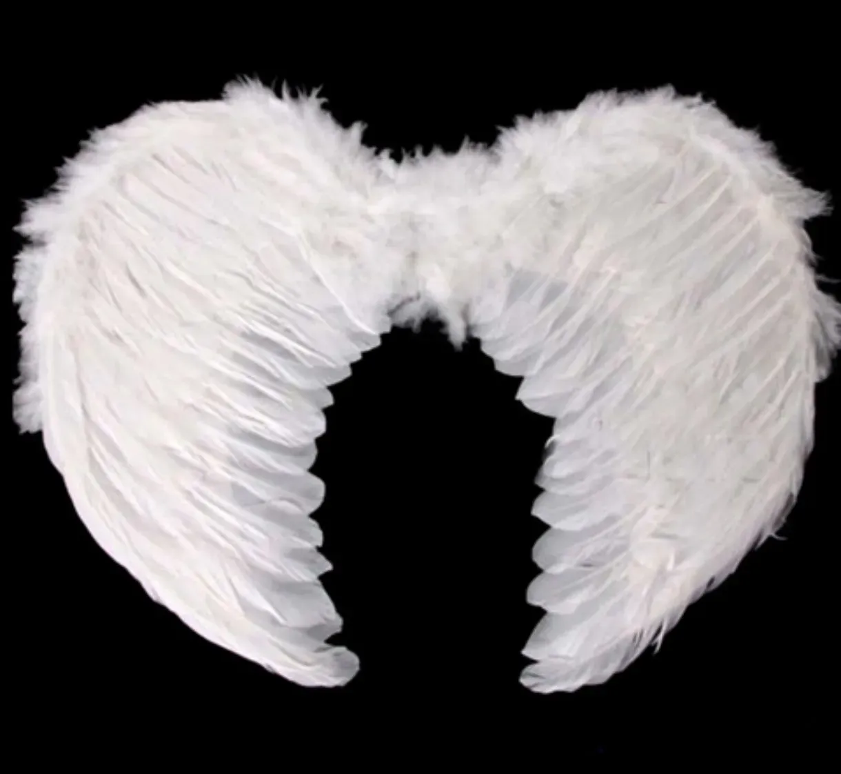 Alas de angel con plumas blanca 53x32 cm