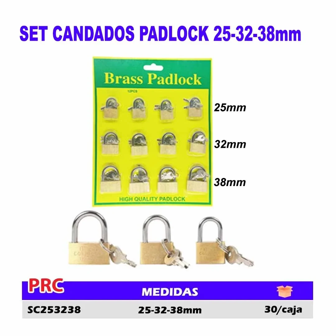 SET CANDADOS PADLOCK 25-32-38mm