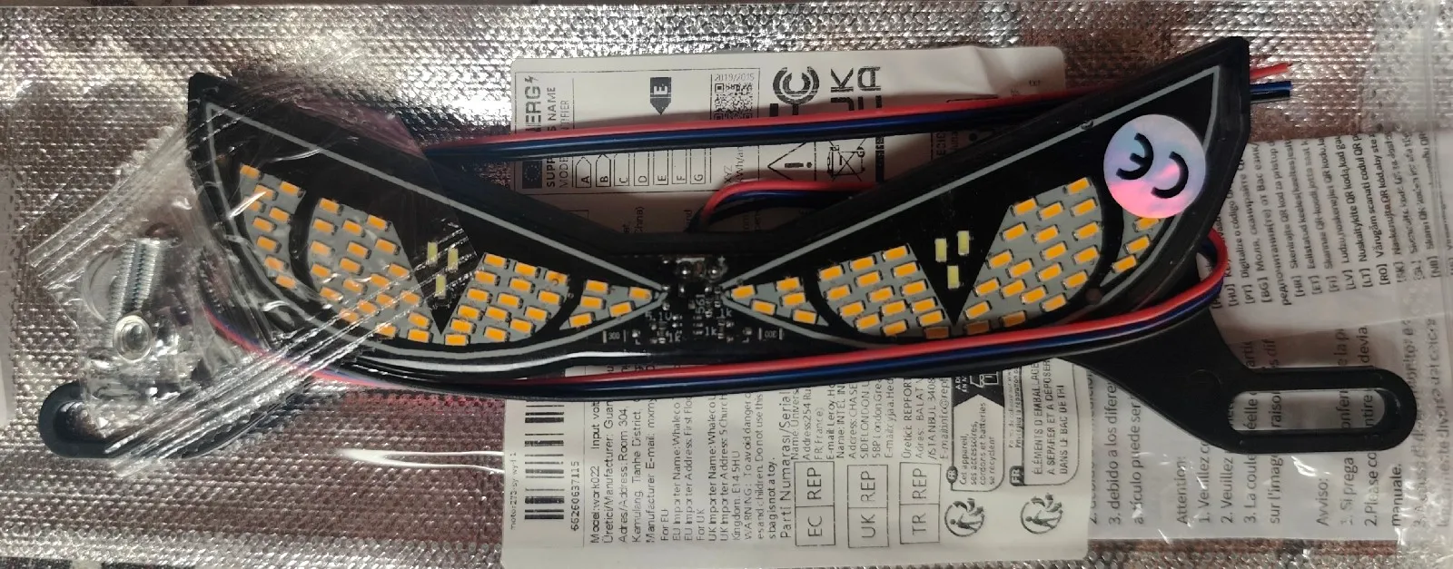 OJOS LED DECORATIVA PARA PLACA DE MOTO 4