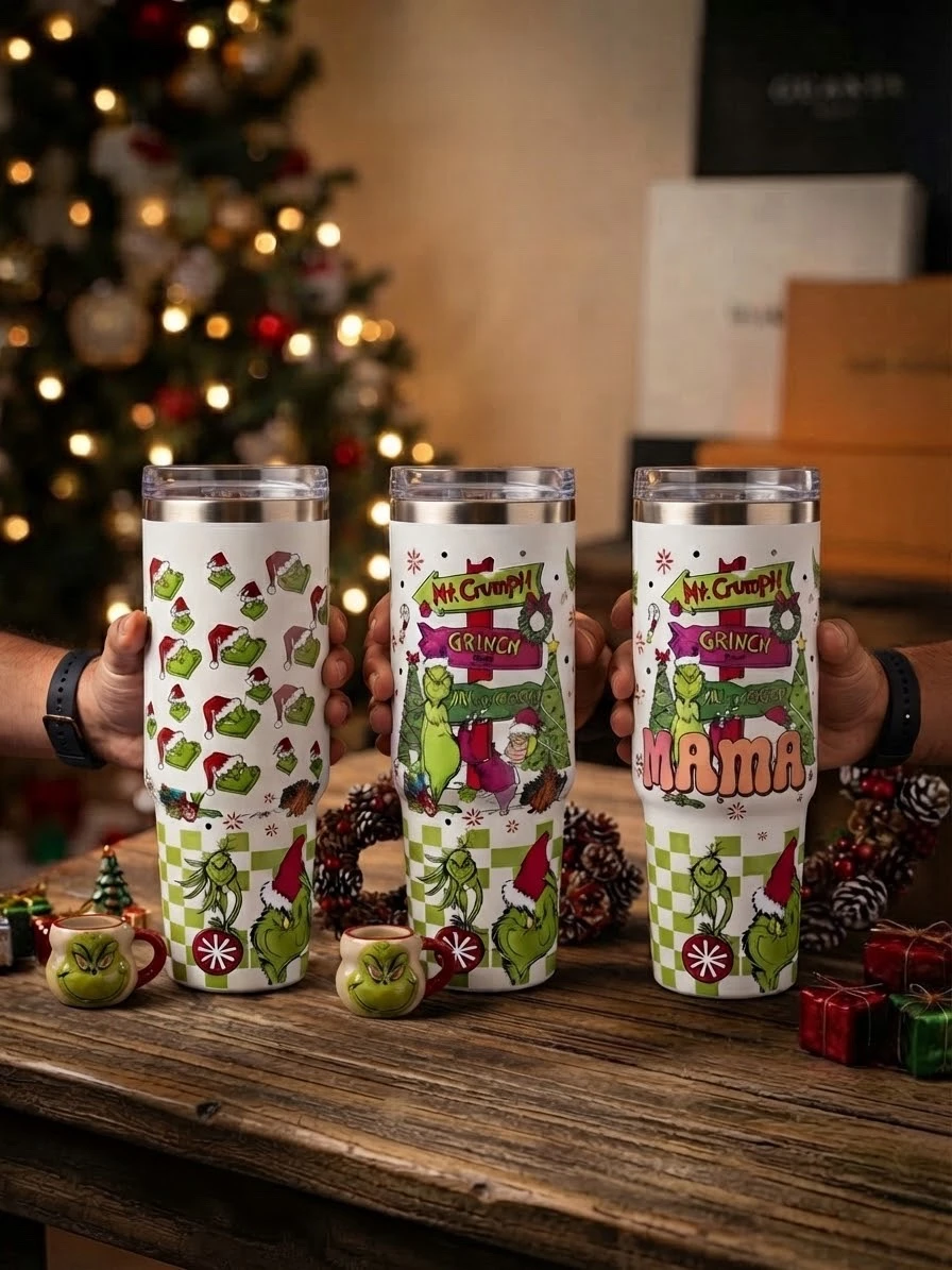 TERMO DE ACERO INOXIDABLE EL GRINCH 900 ML