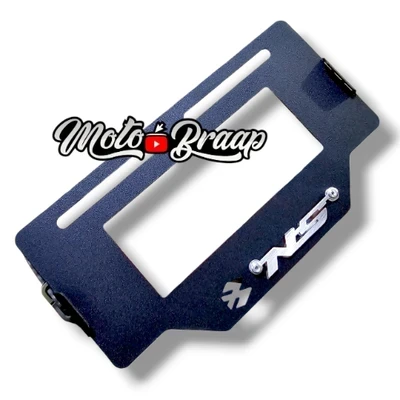 NS Porta placa negro logo 3d cromado ML