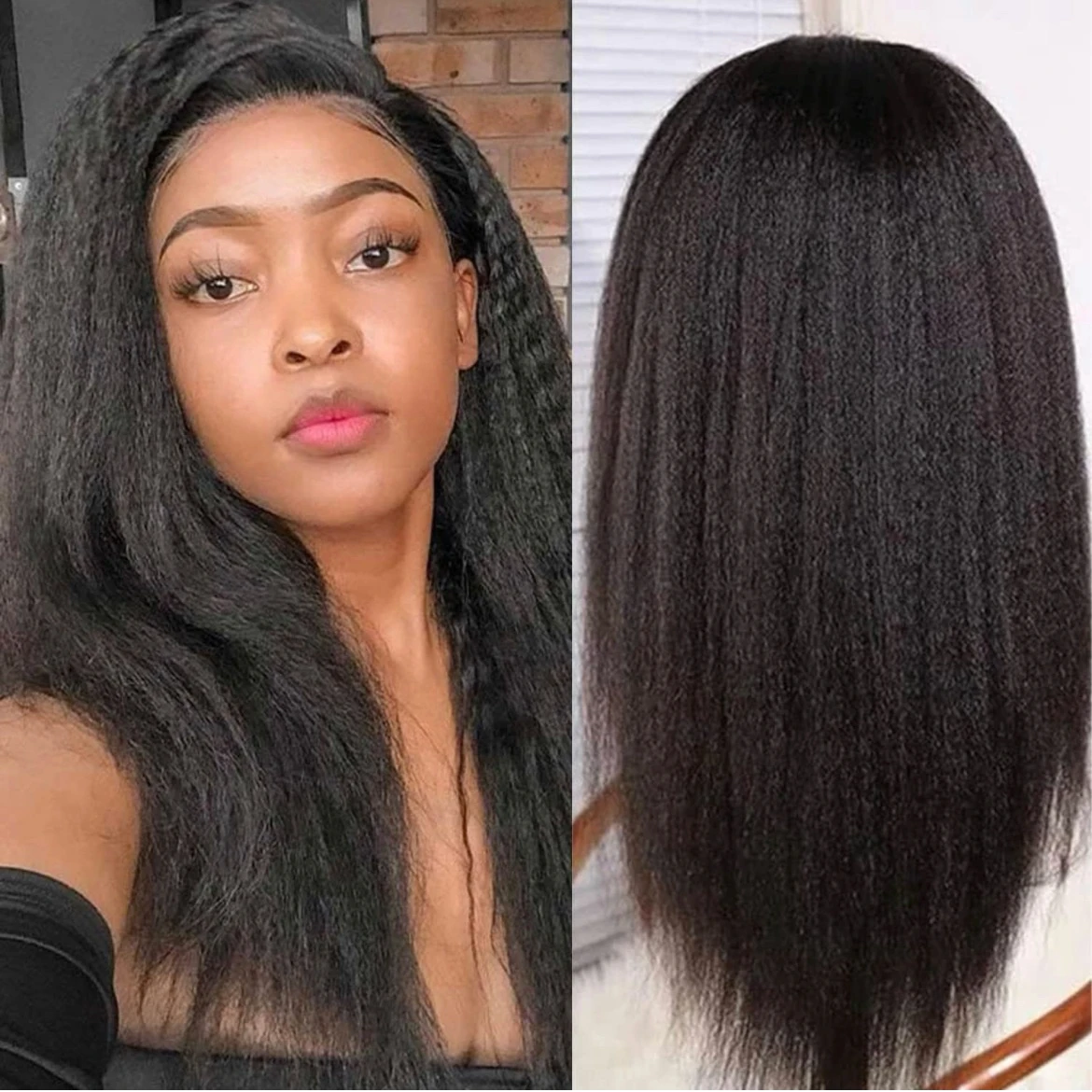 Peluca cabello yaki 18” 150% densidad 