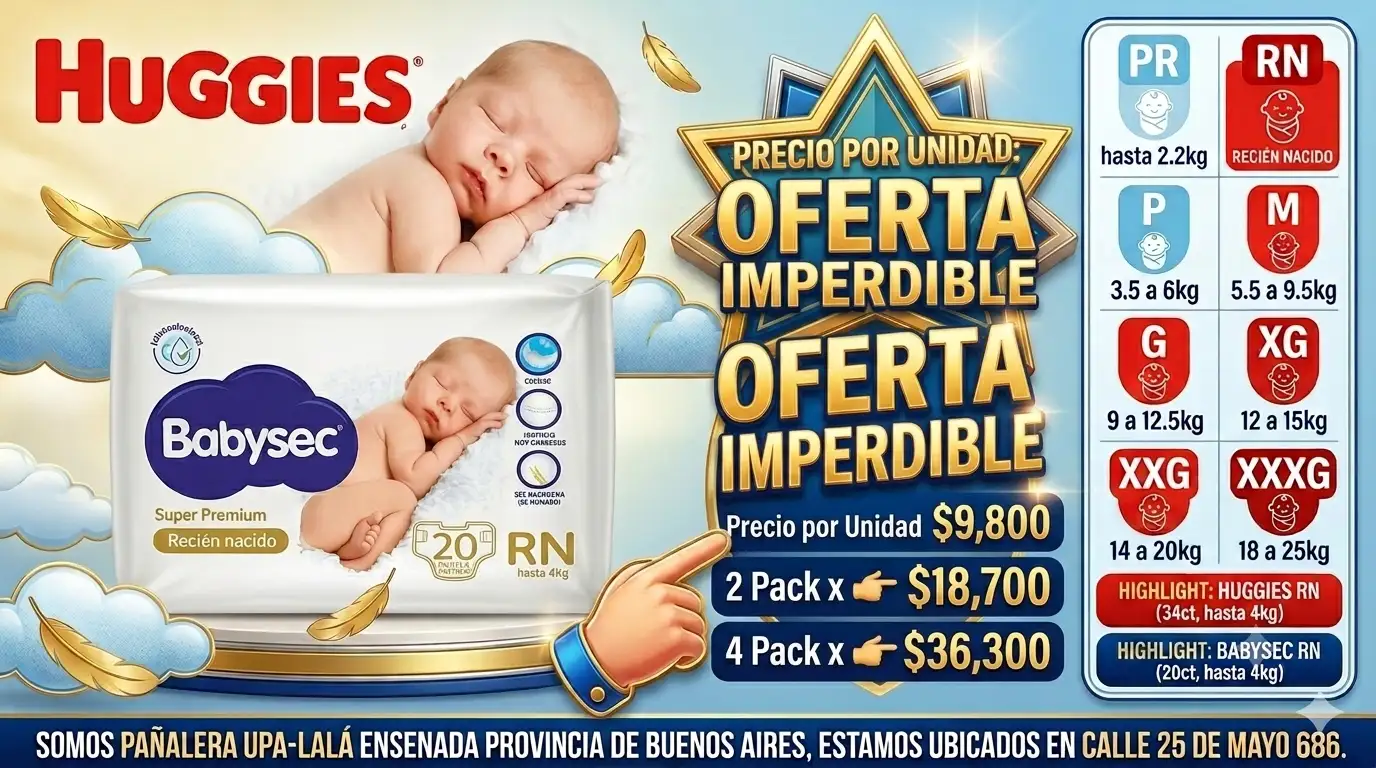 Pañal Babysec Super Premium RN 20u 2