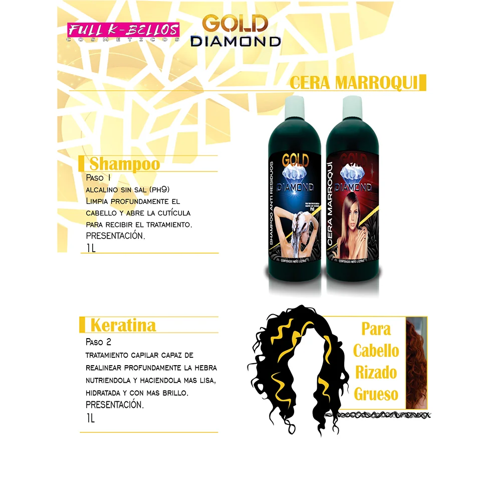 Keratina Gold Diamond 2 pasos Cera Marroquí 2