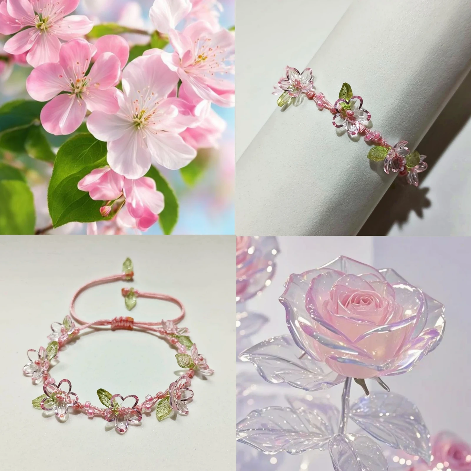 Pulsera de Flores Rosas
