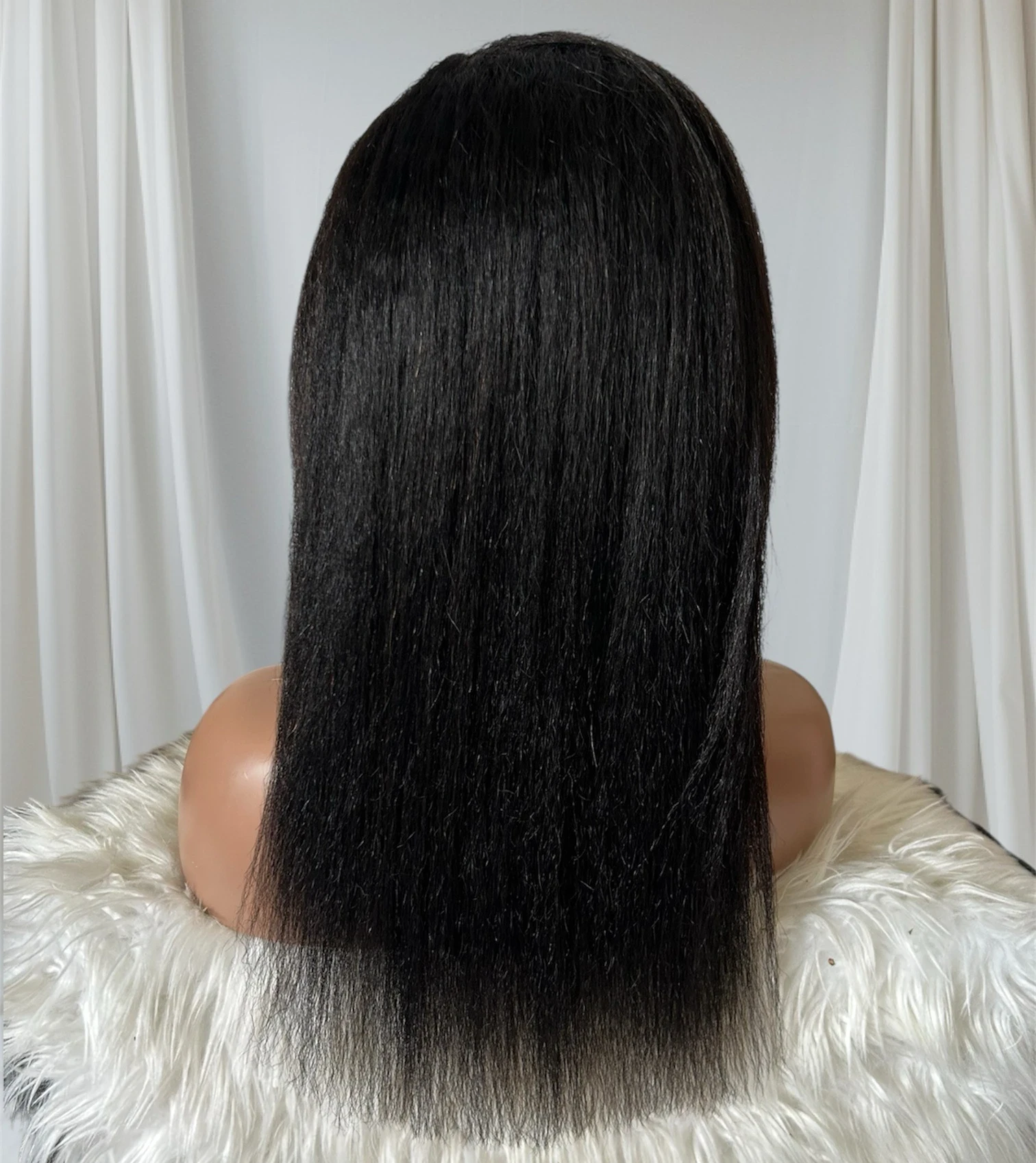  Pelucas de cabello humano yaki de 18 pulgadas frontal 360 4