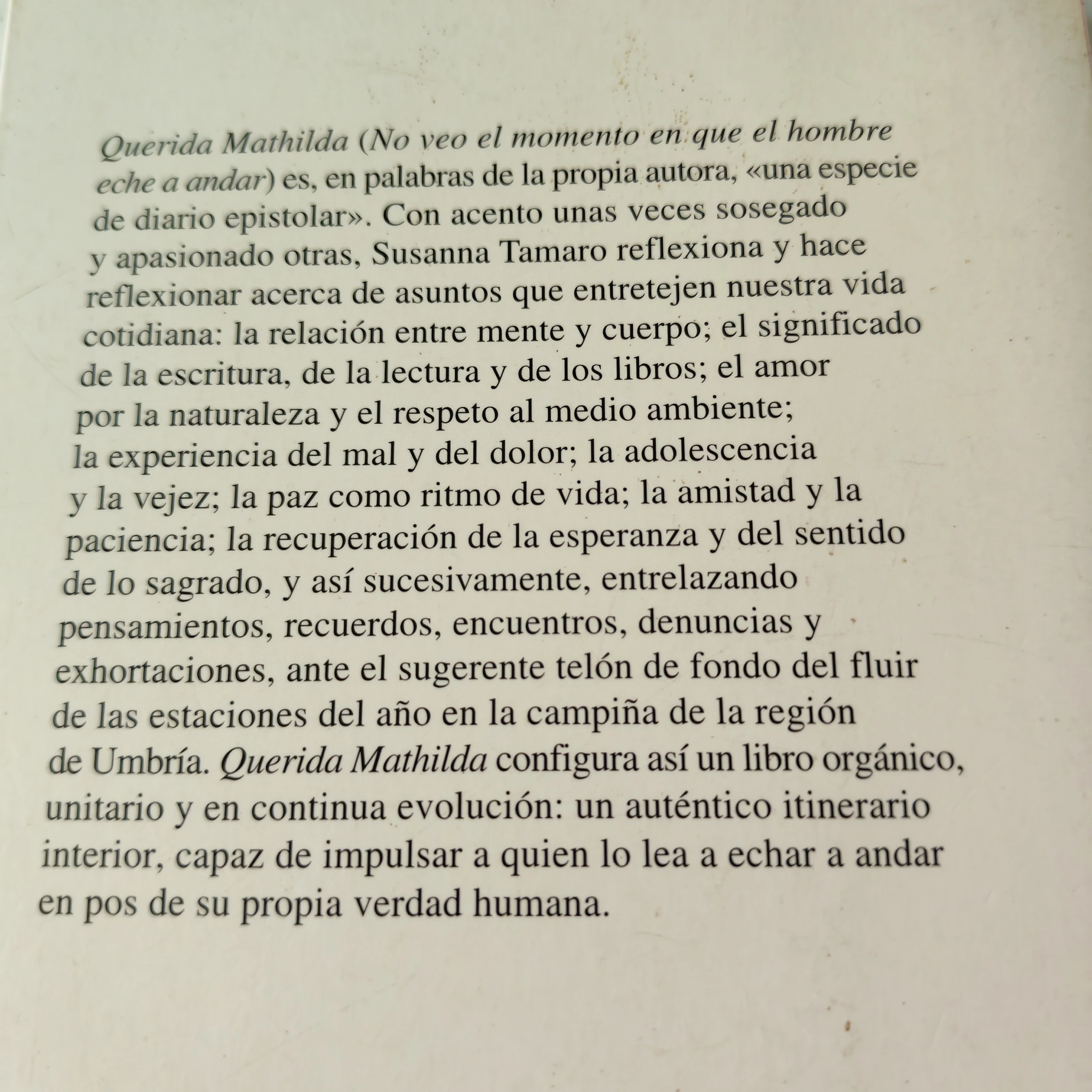 Querida Mathilda , Susanna Tamaro, usado 2