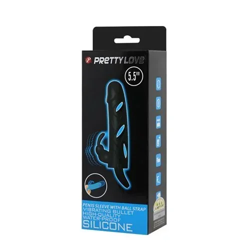 Funda Con Vibrador Y Extensión Extiende 2Cm - 14Cm X 3Cm Silicona 5