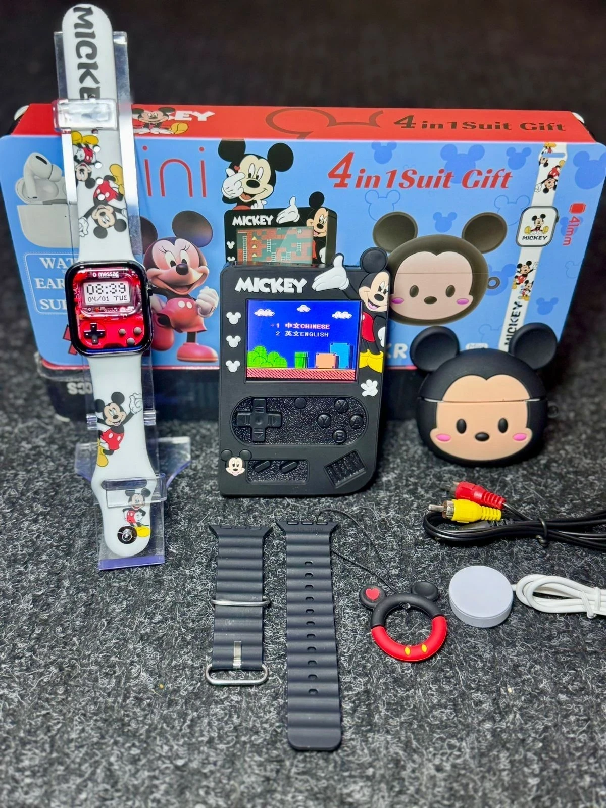 Super combo 4 en 1 - CONSOLA NINTENDO CON 500 JUEGOS + RELOJ SMARTWATCH + AUDIFONOS INALAMBRICOS + ACCESORIOS  4