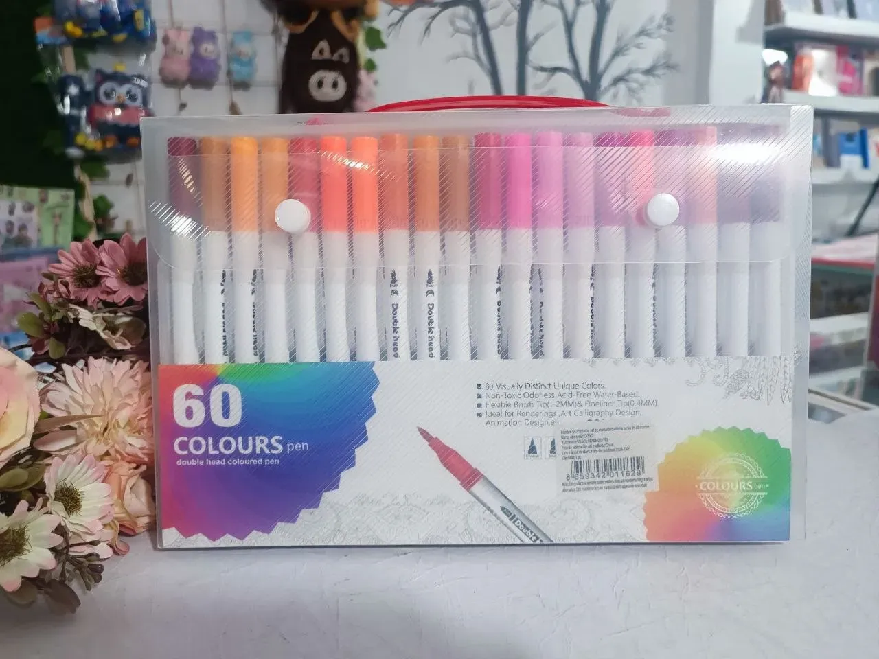 Marcadores Base Agua. Doble punta. 60 colores