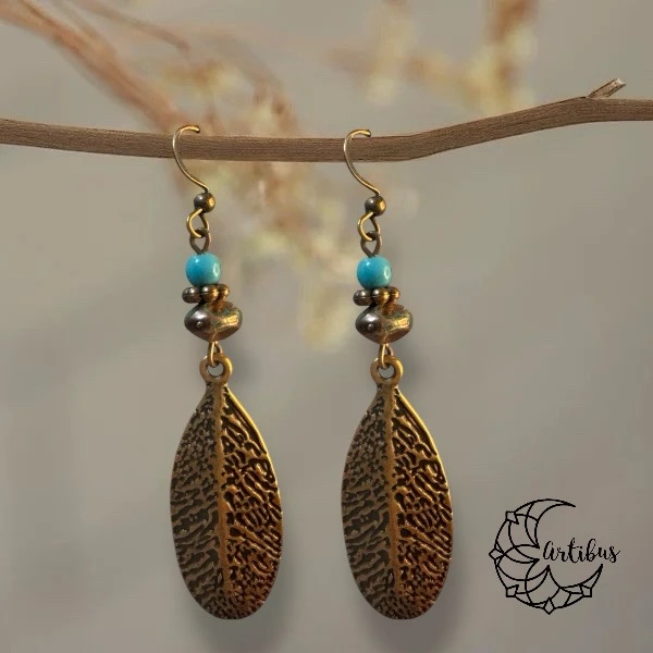 Pendientes Bohemios con diseo de hoja