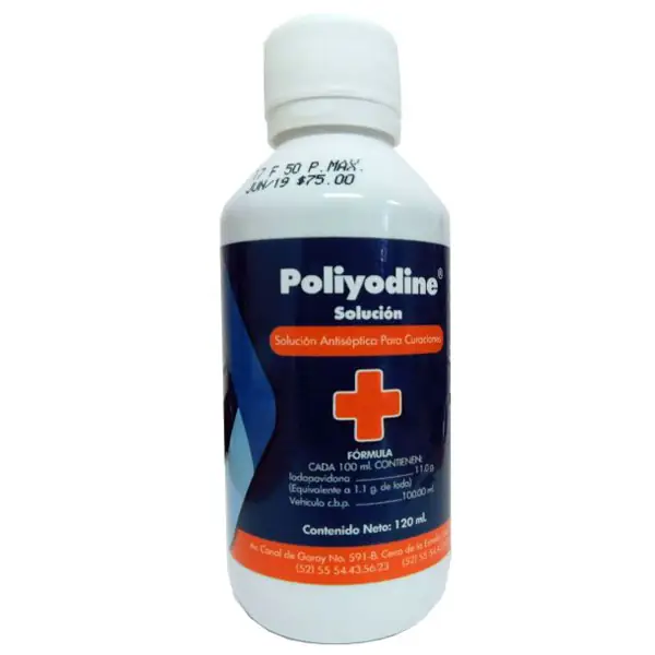 POLIYODINE Solucion antiséptica para curaciones. 