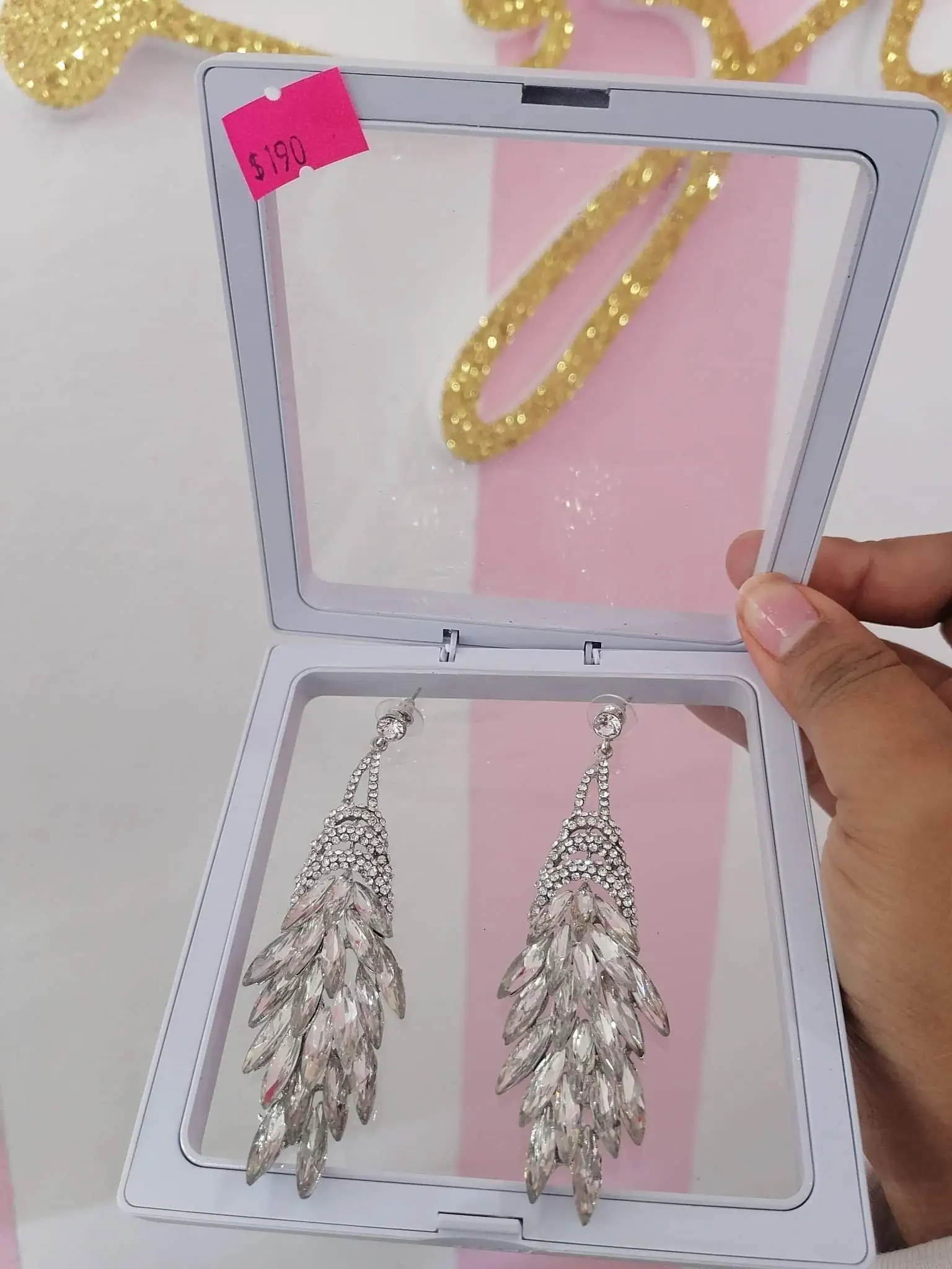 Aretes largos plata