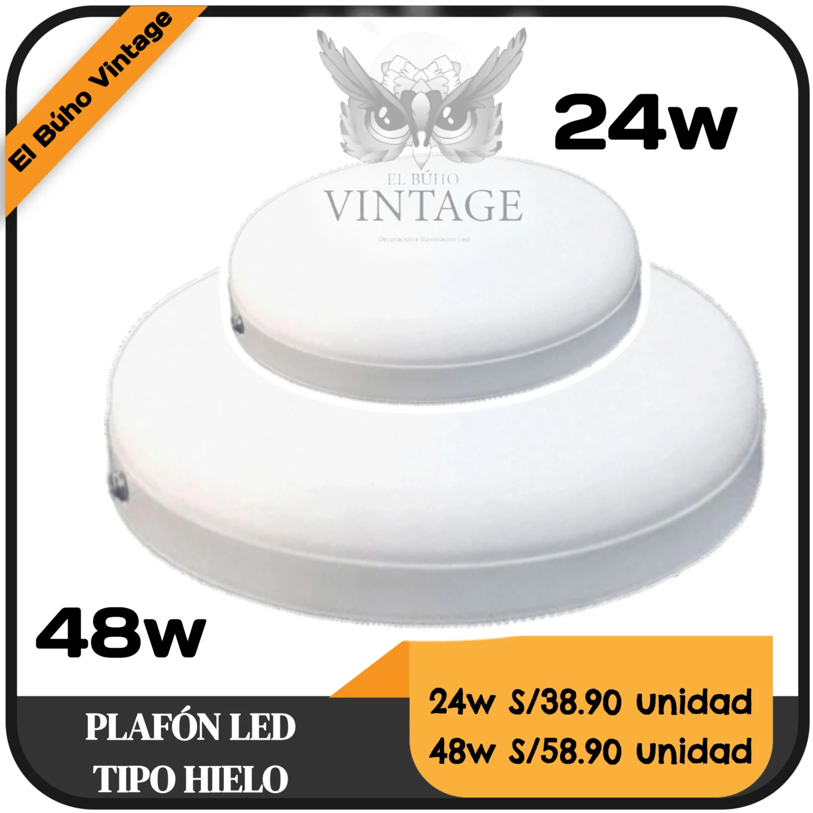 Plafón LED TIPO HIELO 24w y 48w  9