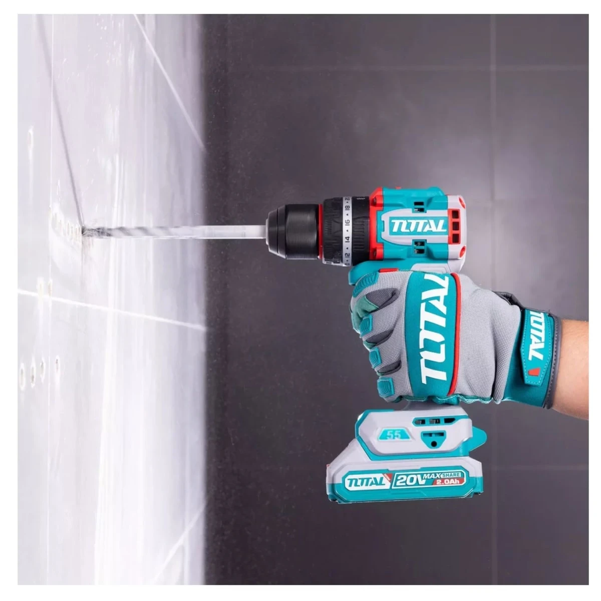 TIDLI20558 Taladro percutor 55nm + 2 baterías y cargador total 4